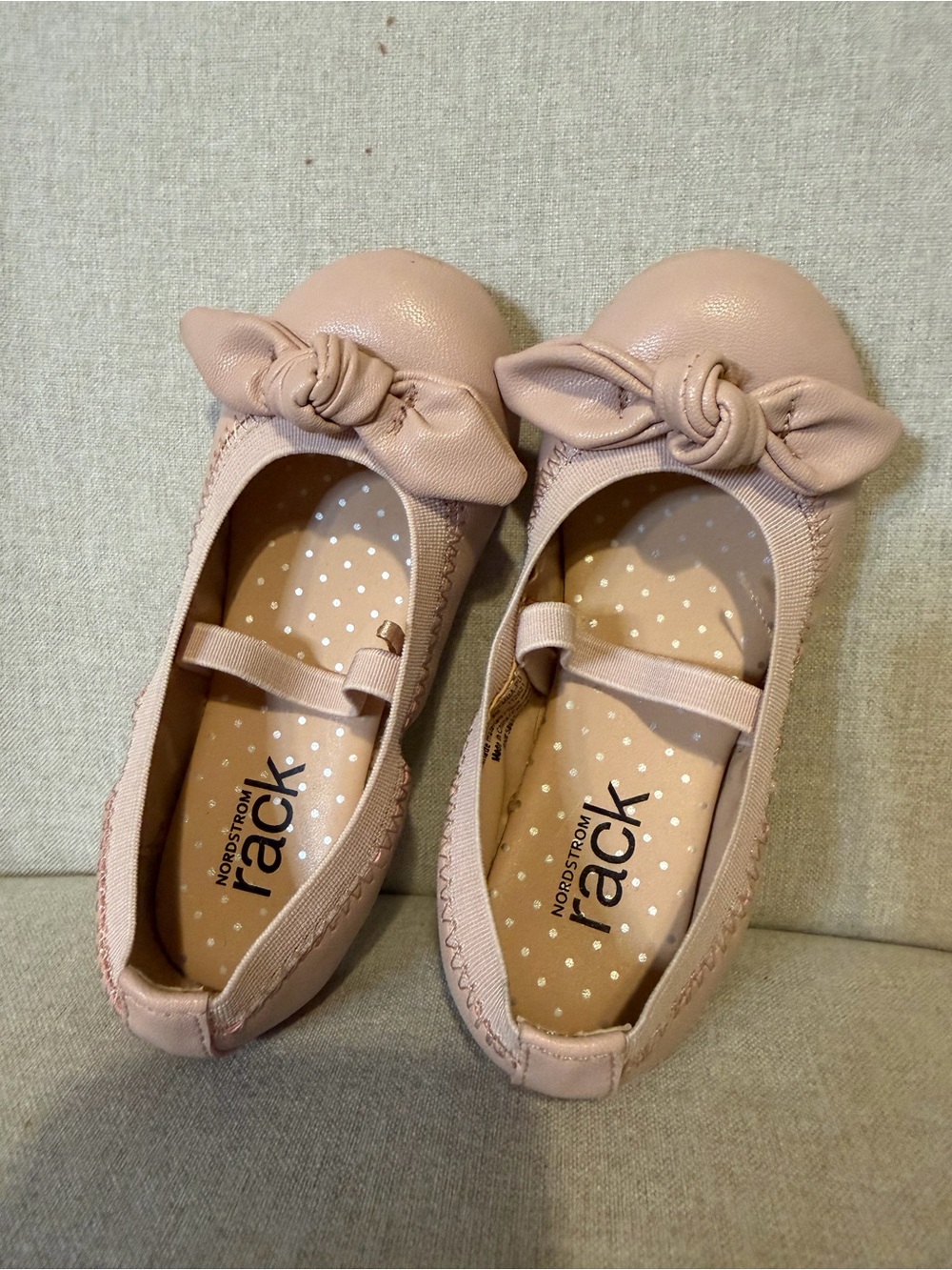 Nordstrom Rack Girls' Bow Ballet Flats - Blush Pink